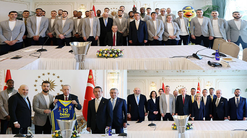 Cumhurbaşkanı Erdoğan, Şampiyon Fenerbahçe Beko'yu Kabul Etti
