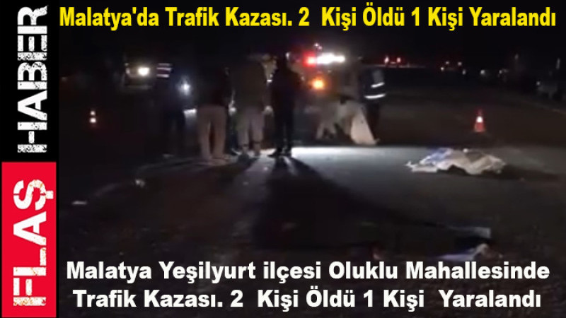 Malatya'da Trafik Kazası. 2  Kişi Öldü 1 Kişi Yaralandı