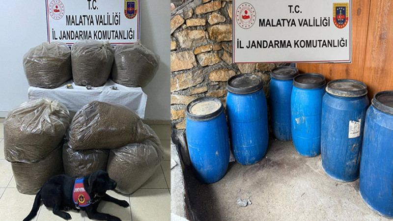 Malatya’da 700 Litre Kaçak Alkol ve 200 KG Kaçak Tütün Ele Geçirildi