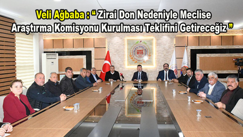 Ağbaba; Zirai Donla İlgili Araştırma Komisyonu Teklifini Meclise Getireceğiz