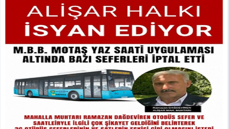 Alişar Halkı Başkan Sami Er ve MOTAŞ'ın Uygulamalarına  Büyük Tepki Gösterdi