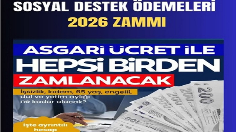 Asgari Ücret Zammı Sonrası 2026 İşsizlik, Engelli, Dul ve Yetim Aylığı Belli Oldu