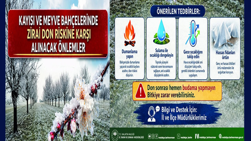 Malatya'da Bahçeleri Zirai Don Olayından Korunma Yöntemleri