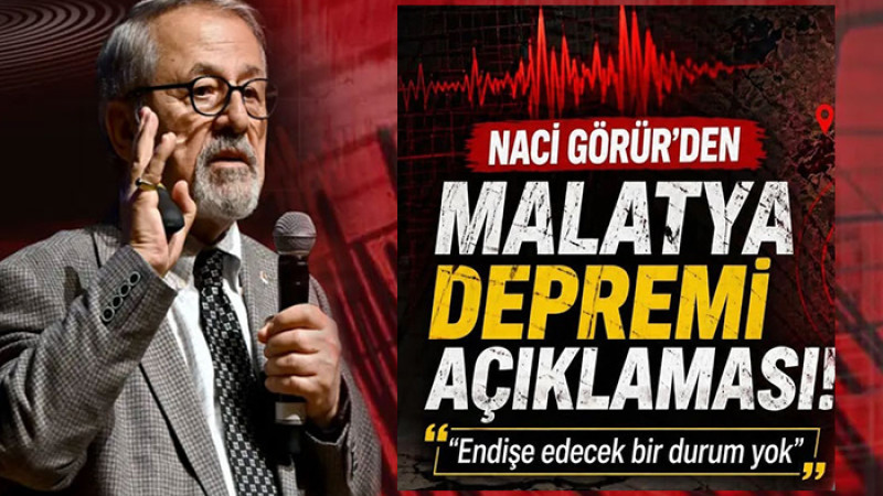Naci Görür, Malatya Depremi İçin Endişe Edecek Bir Durum Yok