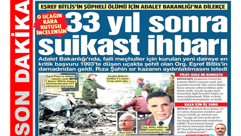 Eşref Bitlis’in Düşen Uçağındaki KARA KUTU İncelensin 