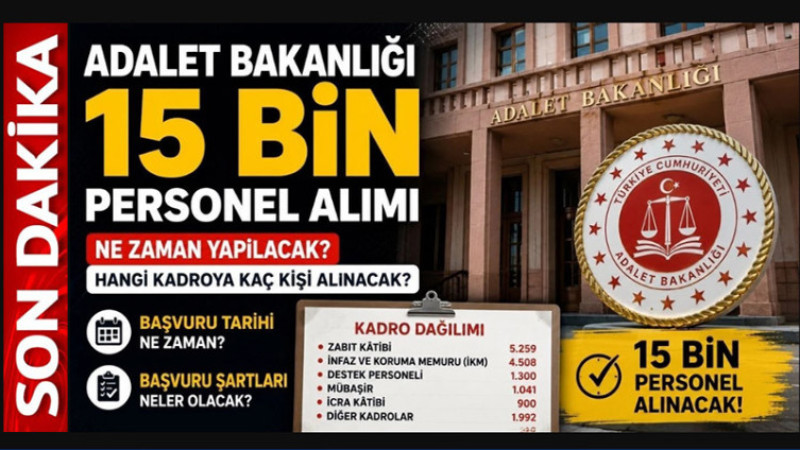 Adalet Bakanlığı 15 Bin Sözleşmeli Personel Alımı Yapacak
