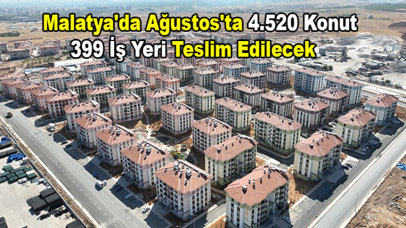 Malatya'da Ağustos'ta 4.520 Konut 399 İş Yeri Teslim Edilecek