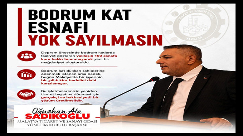 Başkan Sadıkoğlu: “Yaklaşık 150 Bodrum Kat Esnafı Yok Sayılmasın”