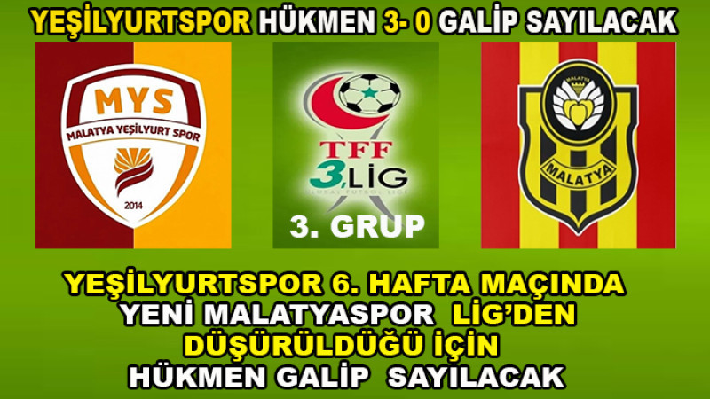 Yeşilyurtspor-Yeni Malatyaspor Maçı Hükmen 3 Puan İle Tescillendi